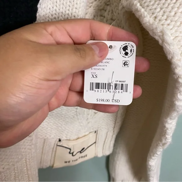 Free People We The Free 87 Pullover Cream Sweater Knit XS‎ - Picture 4 of 7